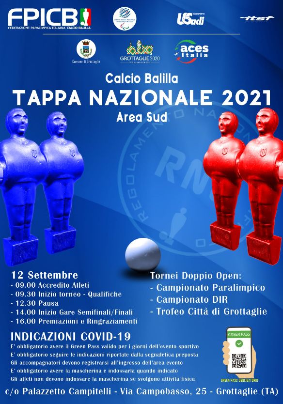 A Grottaglie la tappa nazionale di qualifica al Campionato Italiano di Calcio Balilla Paralimpico