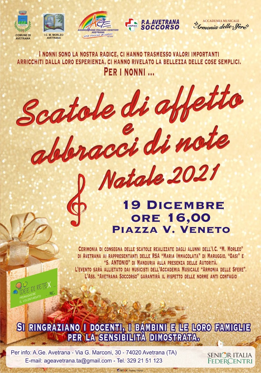 AVETRANA. Dai bambini “Scatole di Affetto e Abbracci di note” per gli anziani delle RSA