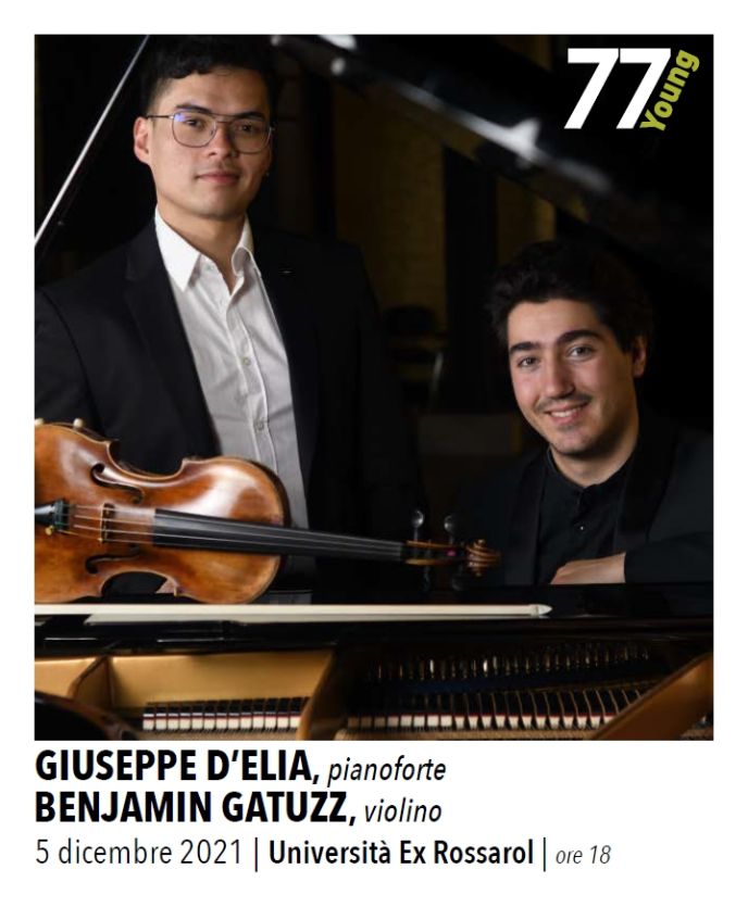 TARANTO. Stagione Young.  BENJAMIN GATUZZ, violino GIUSEPPE D’ELIA, pianoforte. Musiche di Lutoslawski, Beethoven e Franck
