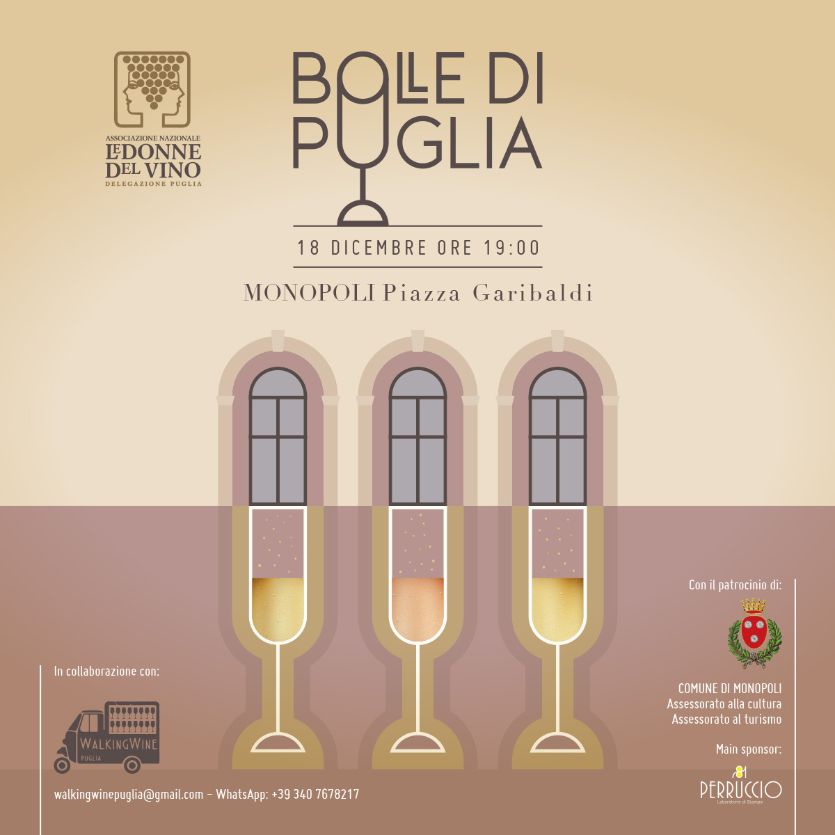 Bolle di Puglia: a Monopoli l’evento delle Donne del Vino Puglia per promuovere i vini spumanti regionali