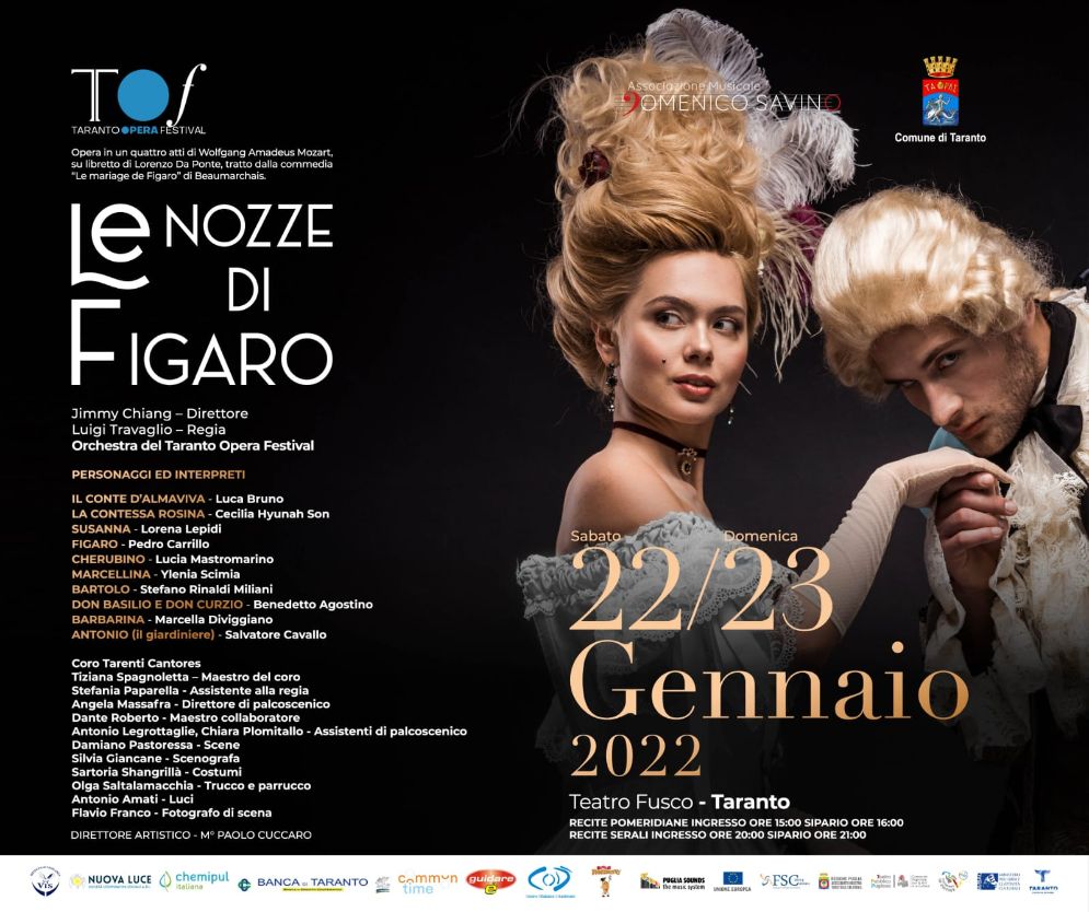Taranto Opera Festival. Stagione invernale 2021-2022. Le nozze di Figaro