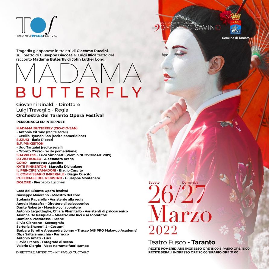 Taranto Opera Festival – stagione invernale 2021-2022. Madama Butterfly di Giacomo Puccini