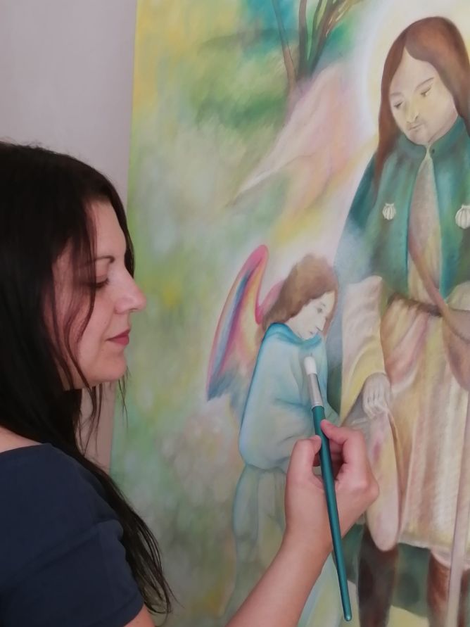 Dalla Puglia “San Rocco e l’angelo”, un dipinto dell’artista Valentina Savina Vurchio alla III edizione del concorso nazionale di pittura sacra