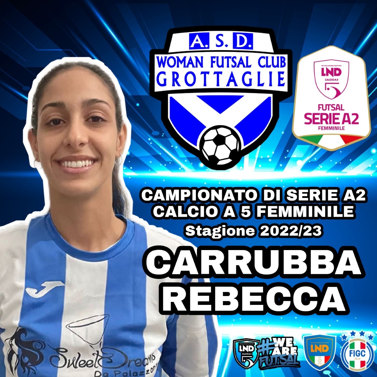 WFC GROTTAGLIE. Rebecca Carrubba, confermata la forte laterale siciliana alla sua quarta stagione in biancoazzurro