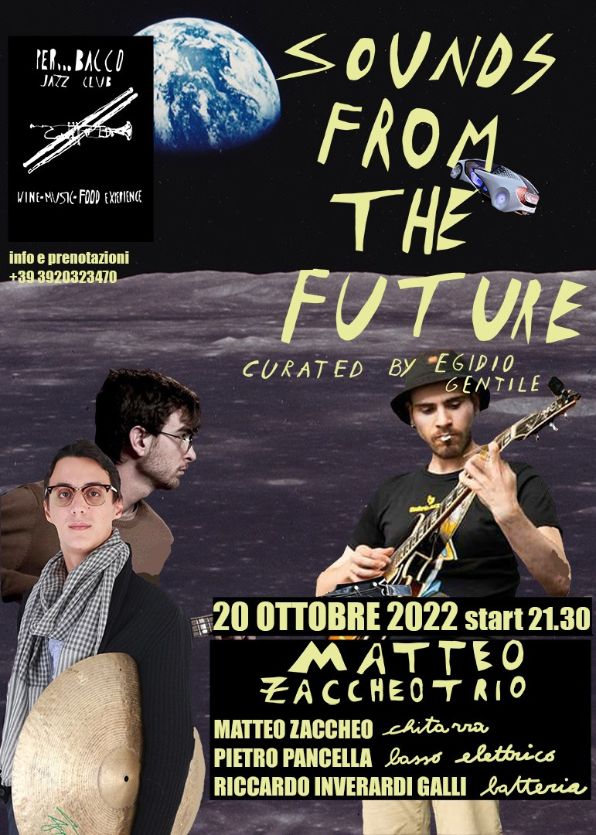 TARANTO. Musica. Il Matteo Zaccheo Trio per il 2° appuntamento live di ottobre al Per…Bacco Jazz Club