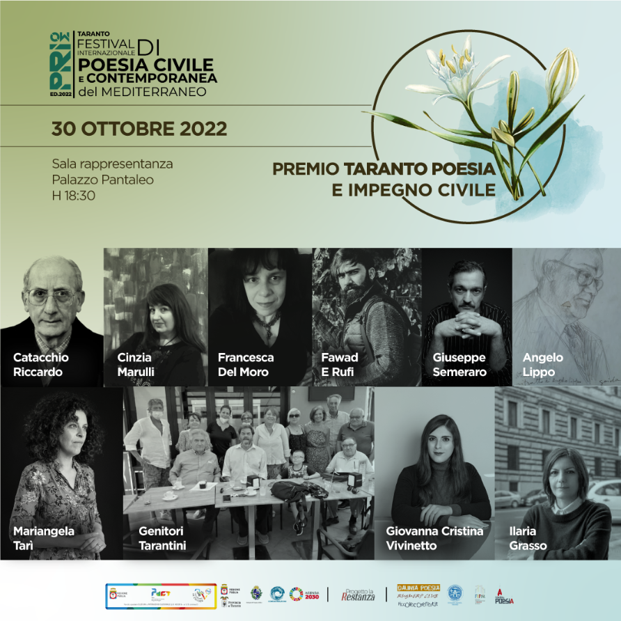 TARANTO. Comitato scientifico di Contaminazioni. Edizione 2022:  “Premio Poesia Taranto e Impegno Civile”
