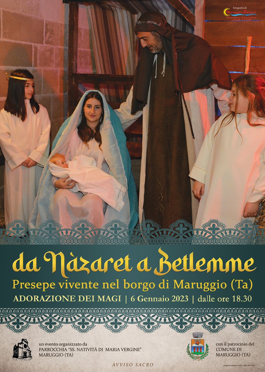 MARUGGIO. “Da Nàzaret a Betlemme”, il presepe vivente diffuso nel borgo
