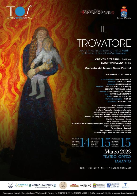 “Taranto Opera Festival – L’emozione della lirica”. La stagione invernale 2022-2023 si conclude con “Il Trovatore” di G. Verdi